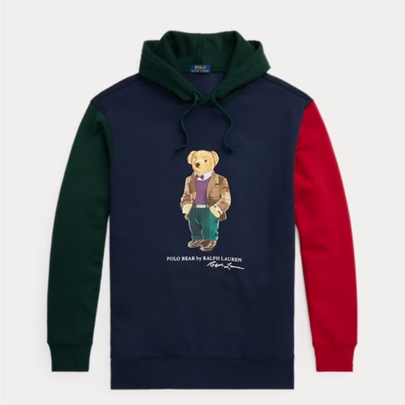 POLO Designer Luxury Ralph Lauren Bear Fleece Hoodie, NWT - Picture 5 of 13